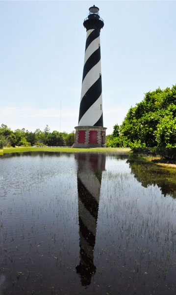 reflection of the Cape Hatteras Lighthouse